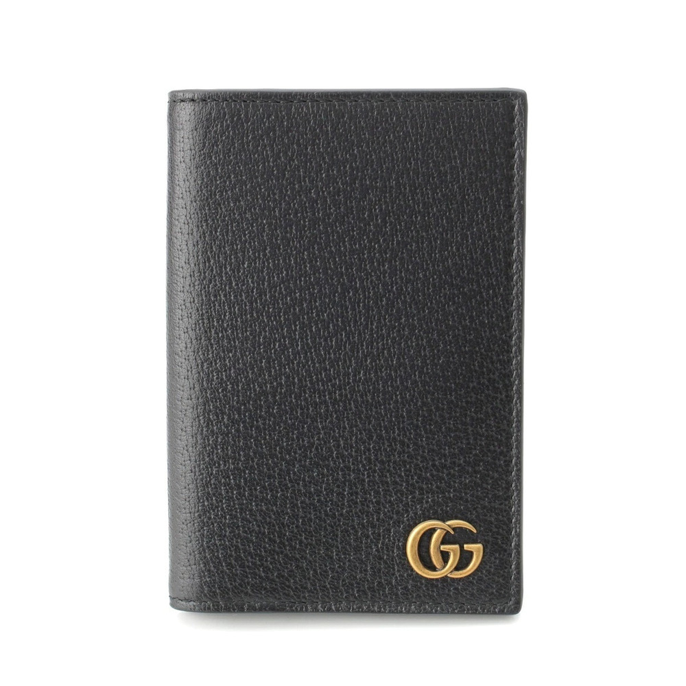Gucci GG Marmont Leather Card Case Wallet Pass Black